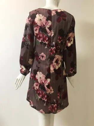 Satin Chiffon Printed Dress