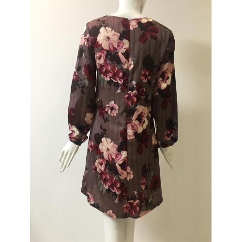 Satin Chiffon Printed Dress