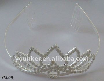 bridal tiara,hair accessories,Heart rhinestone tiara