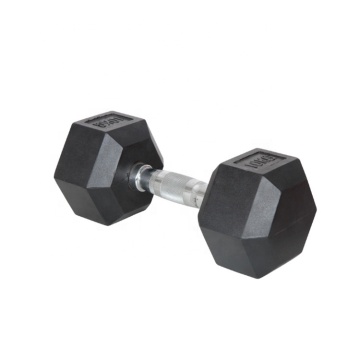 Basic Equipment Black Gym Weightlifting Rubber Hex Dumbbell