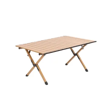 Lightweight Aluminum Roll-Up Camping Table with Carrying Bag
