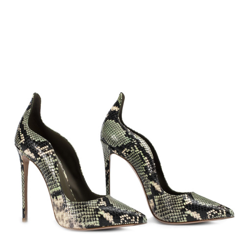 Elegant Women's Snake Print Heels