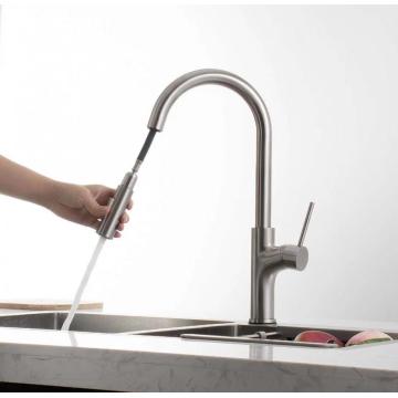 Sanitary ware stainless steel pull-out kitchen flexible faucet