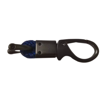 Porte-clés de corde en cuir tissé de luxe avec fermoir à vachette et logo de voiture