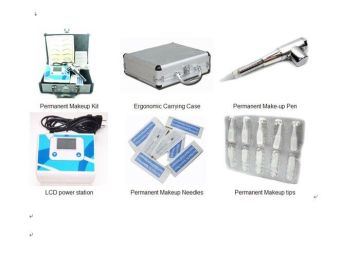 Lcd Tattoo Kit With Permanent Makeup Pen, 10 Needle For Small Pattern Tattoo, Eyebrow, Lip