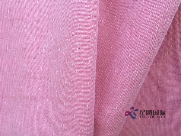 Pink Jacquard Cotton Fabric