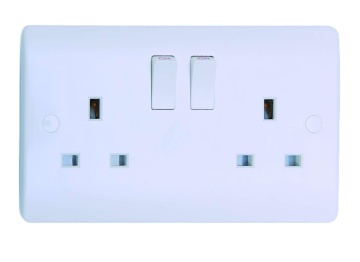 2Gang 13 AMP Switched Socket Single Pole