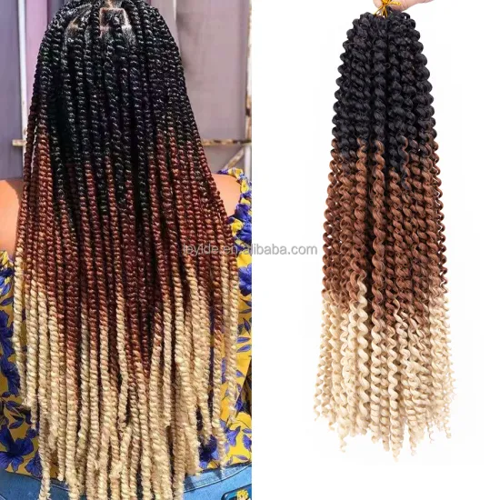 Wholesale 22 Inch Synthetic Freetress Water Wave Passion Twist Hair Bulk Crochet Hair For Braiding Hair Extension