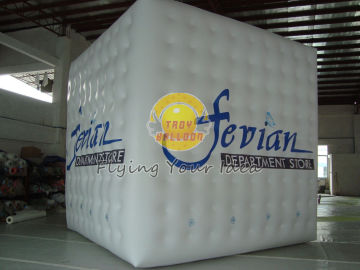 White Fireproof Filled Helium Cube Balloons For Outdoor Advertising, Square Balloon
