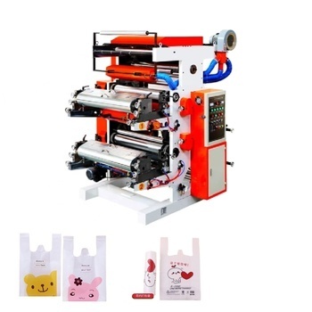Stampante flessografica a due colori per rotoli di film in plastica