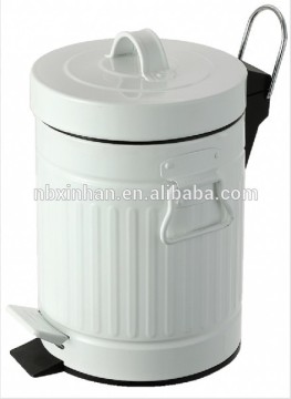 European standard bathroom 3L roman zinc coating foot pedal bin with top finishing
