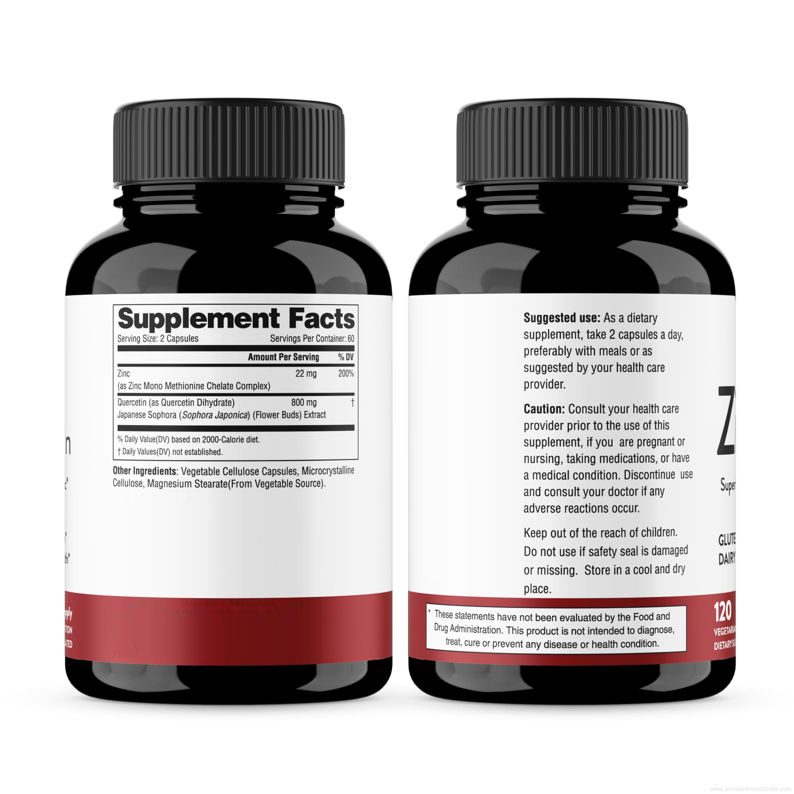 Zinc Quercetin Vegetarian Capsules Zinc for Men