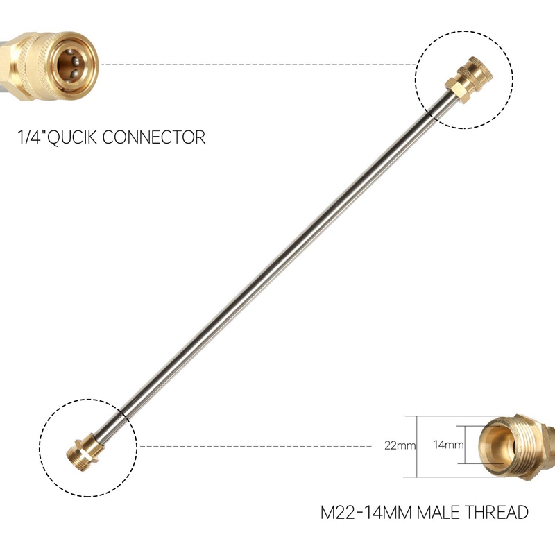 Auto Hochdruck Waschmaschinenpistole 4000psi Jet Wasserspray Lance 1/4 "Schnellanschlussverlängerung Zauberstab für Kargarten Waschanlage