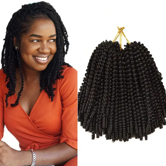 Spring Twist Crochet Hair Extensions Spring Twists Braids Hair 8 Inches Synthetic Fiber Solid And Mixed Color For Women