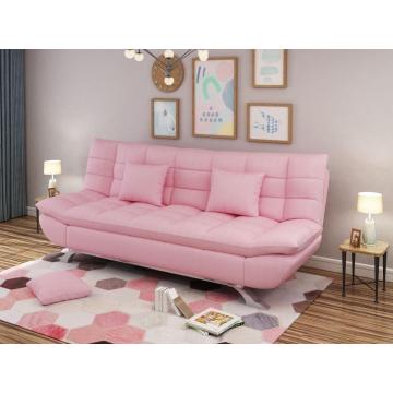 Canapé en tissu pliant rose à la mode simple