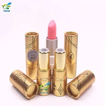 Biodegradable high quality cardboard paper gold lipstick tube packaging