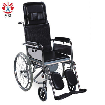 Reclining High Back Handicap Commode Wheelchair