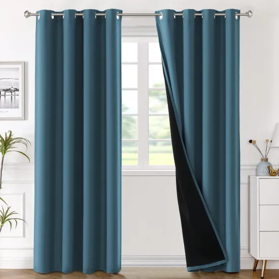 High Quality Durable 100% Blackout Curtain - 2 Panels Grommet Window Curtain