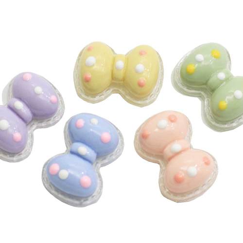 Mini cabochon in resina a forma di fiocco kawaii per decorazioni artigianali fatte a mano perline Charms Accessori per capelli Distanziatore