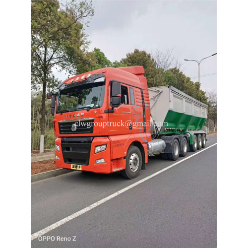 Trailer de correia transportadora traseira de 3 eixos de grande venda