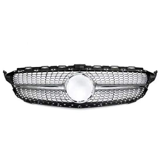 Silver Diamond Grill for Mercedes-Benz 2019-2020 C-Class W205 (No Camera)