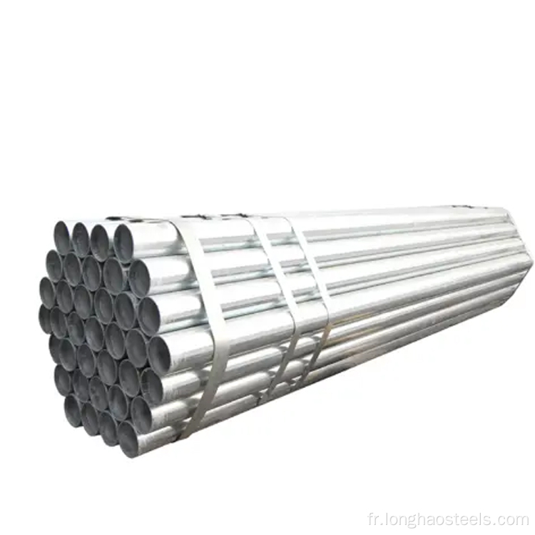 DN50 pipe en acier galvanisé à trempage chaud pré-galvanisé