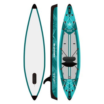 Skatinger 2-Person Drop Stitch Foldable Inflatable Kayak with Accessories for Whitewater and Sea