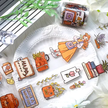 Autumn Overture Girl Tape Stickers for Scrapbook and Craft Projects