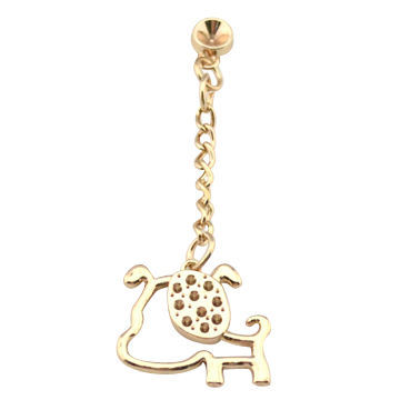 Cartoon Lovely Dog Design Fashionable Insider Gold-plated Pendants, OEM/ODM Orders are Welcome