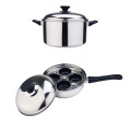 10 pcs cookware definido com 4 pcs ovo poacher