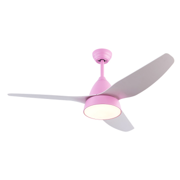 Modern 52-Inch Ceiling Fan with Light - Macaron Colors, Nordic Minimalist, 6-Speed, Remote Control, Perfect for Girls' Rooms