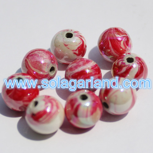 8-20 MM di plastica acrilica rotonda AB Swirl Gumball Beads Charms