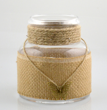Big Glass Vase with Cotton Rope