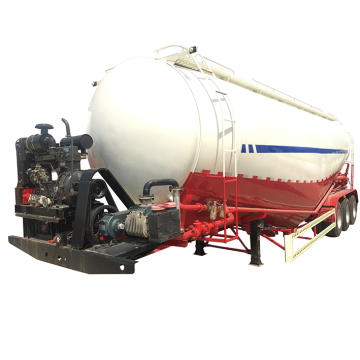 3 Axle 45 m³ Bulk Cement Semi Trailer with Mechanical Leaf Spring Suspension - 13T Capacity