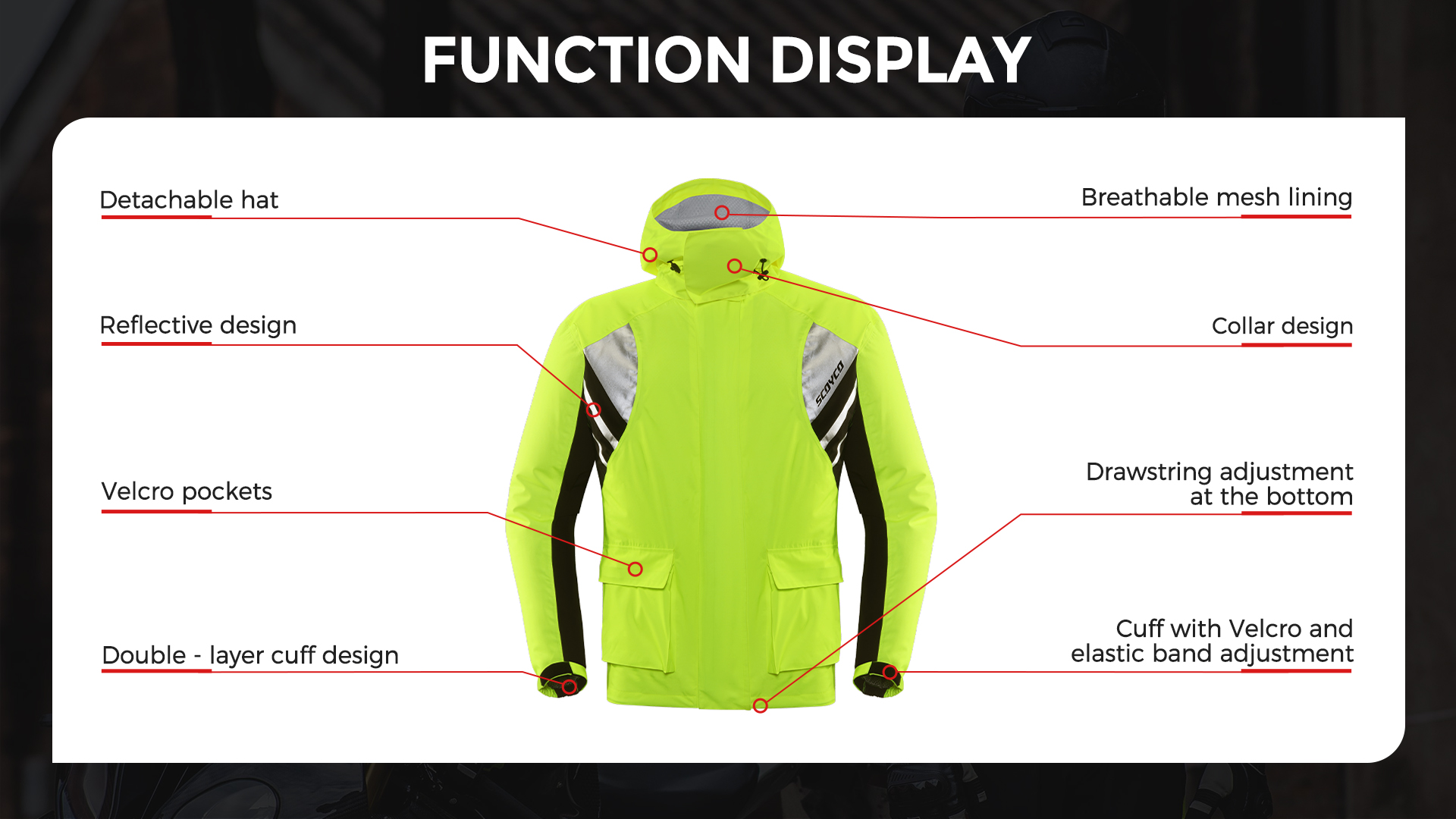reflective rain jacket