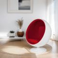 Tessuto bianco con rivestimento in fibra di vetro Shell Ball Chair