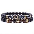 Pulsera de cuentas negras 2PCS