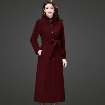 2020 Autumn Winter Coat Women Plus Size Cashmere Trench Coat Long Slim Blend lady Outerwear Korea High Quality Woolen Coat N05