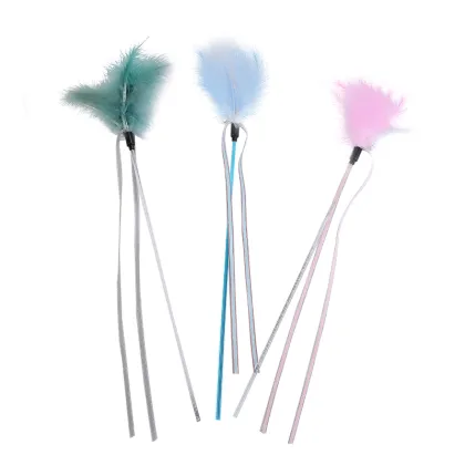 Ribbon Feather Nice Cat Stick Cat Happy Toy