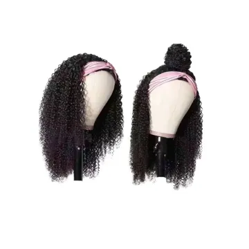 100% Virgin Brazilian Human Hair Headband Wigs,Cheap Wholesale Natural Human Hair Wigs For Black Women,None Lace Wigs