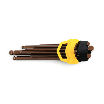 Professional 9PCS L Type Long Arm Ball Head Hexagon HX Keys Set - S2 Steel Hex Key Tool Wrench Set