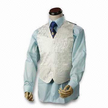 100% Silk Jacquard Men's Vest, Customized Designs and Sizes are Accepted