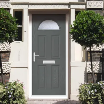 Antique Oak hand carved White Wooden Front Doors