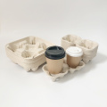 Bagasse sugarcane pulp 4 cups holder take away