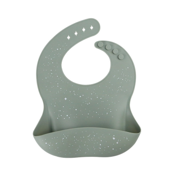 Wearable Waterproof Silicone Baby Bib with Foldable Design and Logo Print