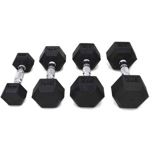 ຢາງທີ່ມີກໍານົດ hex ມີຂະຫນາດ dumbbell ອຸປະກອນອອກກໍາລັງກາຍ