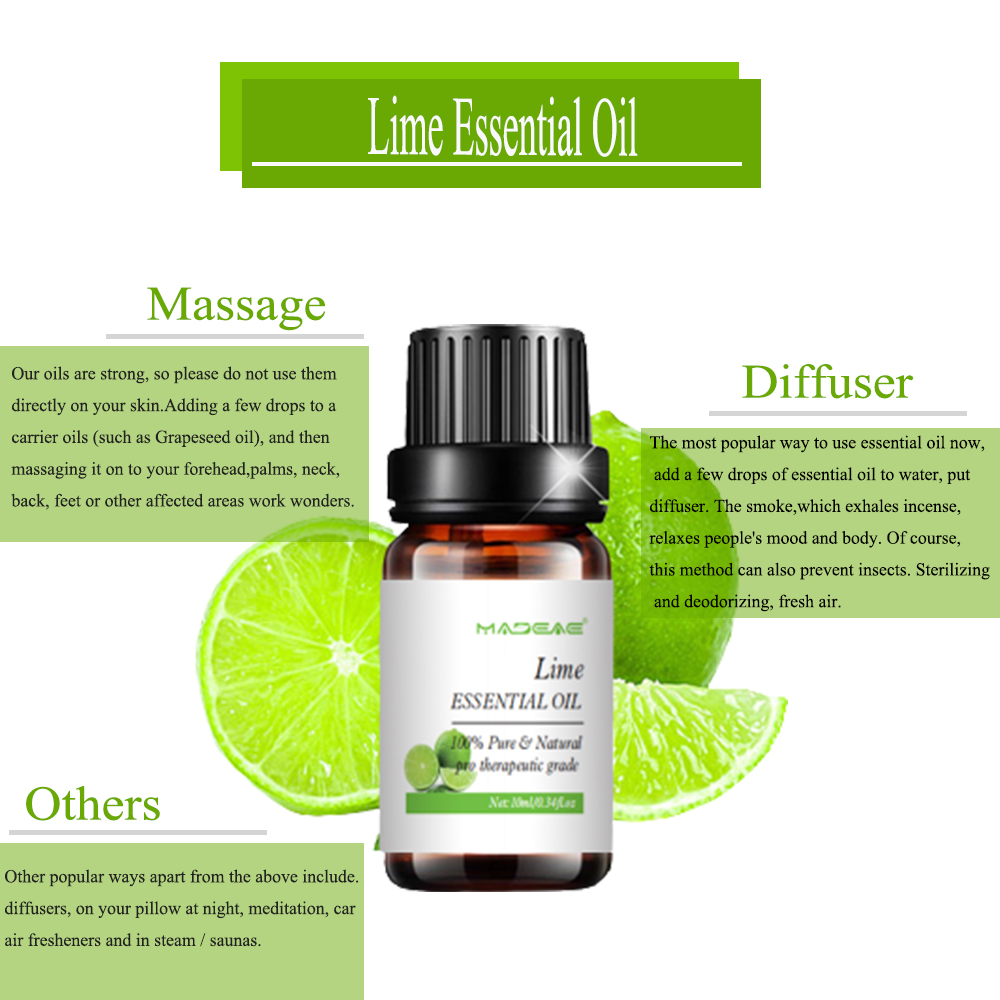 Water Soluble Lime Essential Oil For Skin Massage Hair