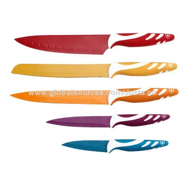 Exclusive Line 5 Pieces Knife/Fruit Carving Set, Made of PP + TPR Handle