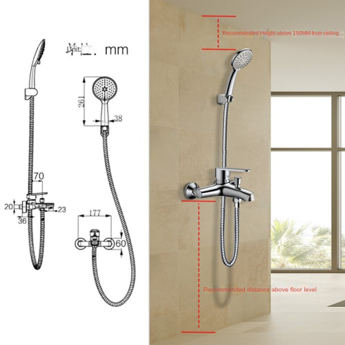 Brass Bathroom 2-Function Hot Cold Water Bathtub Faucet