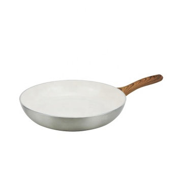 Ceramic Coated Aluminum Fry Pan with Wooden Handle